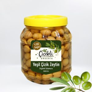 Doğal Salamura Yeşil Çizik Zeytin 1000 Gr