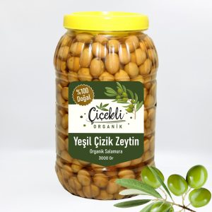 Doğal Salamura Yeşil Çizik Zeytin 3000 Gr